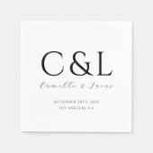 Moderne en minimale bruiloft papier borden servet (Voorkant)