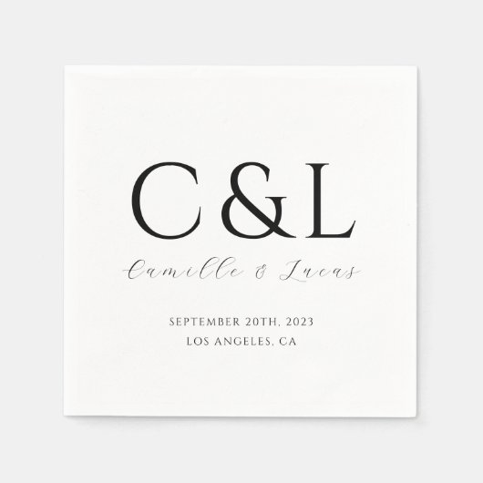 Moderne en minimale bruiloft papier borden servet (Voorkant)