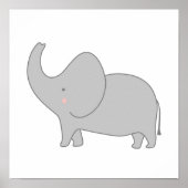 Moderne en minimale Elephant Nursery Art Poster (Voorkant)