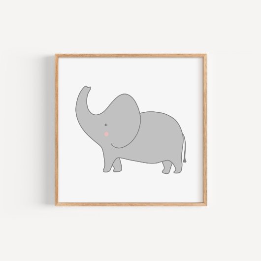 Moderne en minimale Elephant Nursery Art Poster