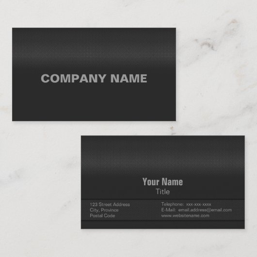 Moderne en minimale fijne koolstofstaal visitekaartje (Voorkant / Achterkant)