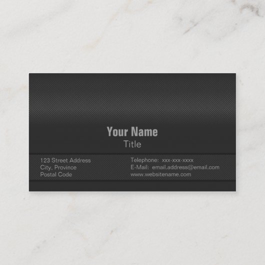Moderne en minimale fijne koolstofstaal visitekaartje (Achterkant)