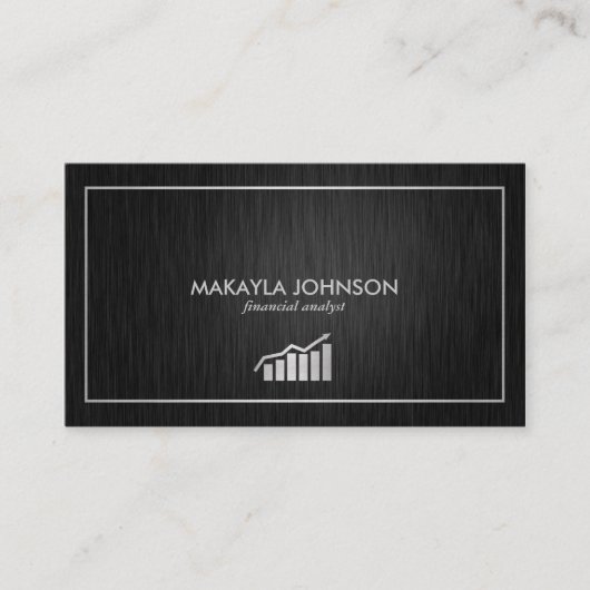 Moderne en minimale financiële analist visitekaartje (Voorkant)