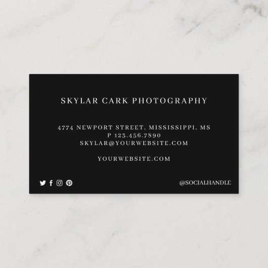 Moderne en minimale foto-indeling 3 visitekaartje (Achterkant)