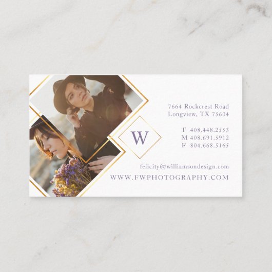 Moderne en minimale fotografie 2 FotoMonogram Visitekaartje (Achterkant)