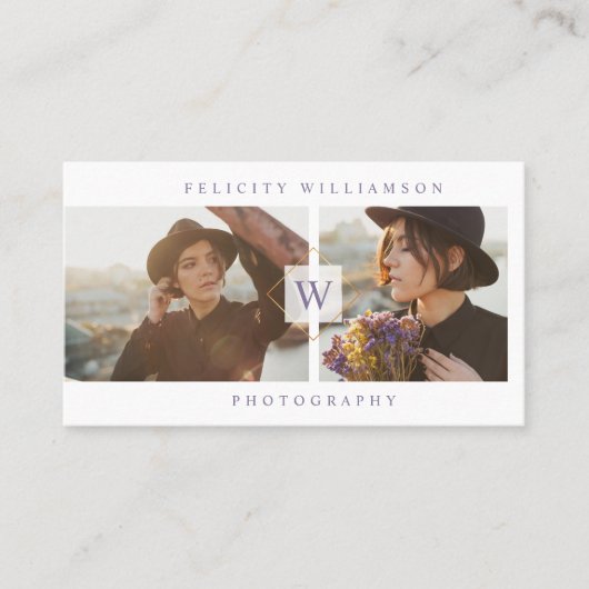 Moderne en minimale fotografie 2 FotoMonogram Visitekaartje (Voorkant)