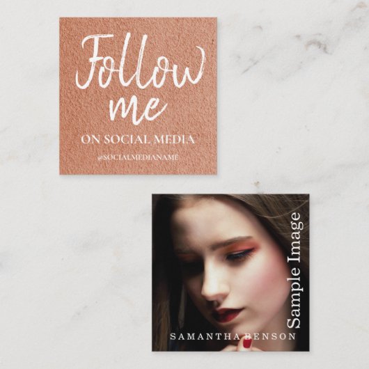 Moderne en minimale foto's op sociale media vierkante visitekaartje (Voorkant / Achterkant)