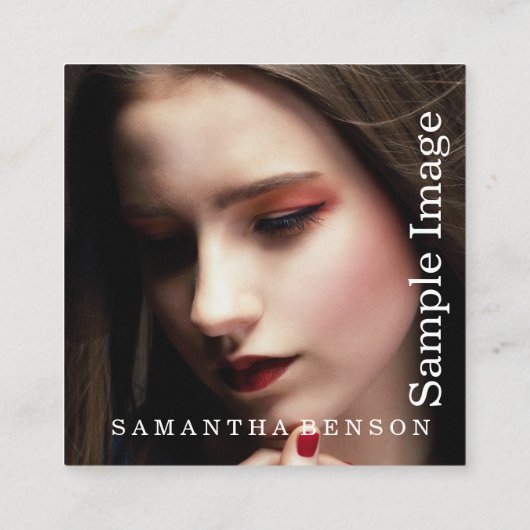 Moderne en minimale foto's op sociale media vierkante visitekaartje (Achterkant)