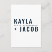 Moderne en minimale huwelijksaccommodatie informatiekaartje (Achterkant)