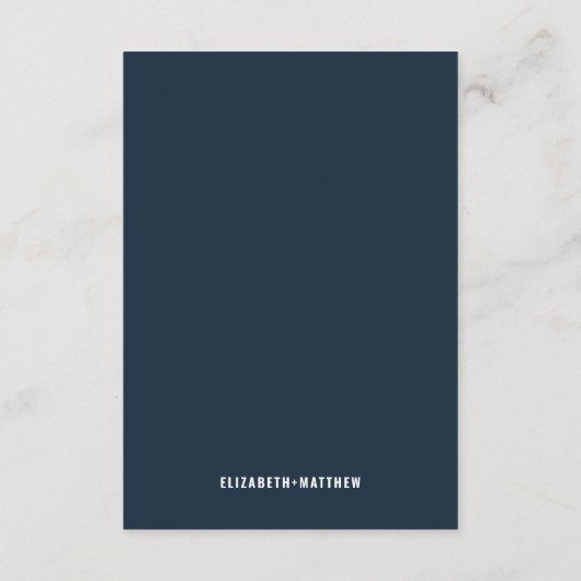 Moderne en minimale huwelijksaccommodatie informatiekaartje (Achterkant)