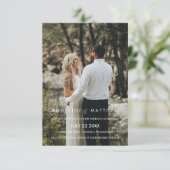 Moderne en minimale huwelijksfoto Uitnodigen Kaart (Staand voorkant)