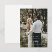 Moderne en minimale huwelijksfoto Uitnodigen Kaart (Voorkant / Achterkant)