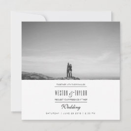 Moderne en minimale huwelijksfoto Uitnodigen Kaart