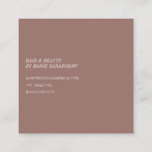 Moderne en minimale Mocha en Cream Vierkante Visitekaartje (Achterkant)