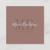 Moderne en minimale Mocha en Cream Vierkante Visitekaartje (Voorkant)