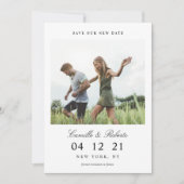 Moderne en minimale opslagtijd voor onze nieuwe da save the date (Voorkant)