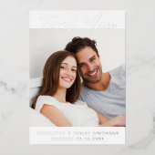 Moderne en minimale persoonlijke bruiloft bedankt folie feestdagenkaart (Voorkant)