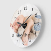 Moderne en minimale persoonlijke volledige foto en grote klok (Hoek)