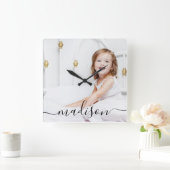 Moderne en minimale persoonlijke volledige foto en vierkante klok (Huis)