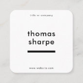 Moderne en Minimale QR Code Backer Vierkante Visitekaartje (Voorkant)