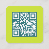 Moderne en Minimale QR Code Backer Vierkante Visitekaartje (Achterkant)