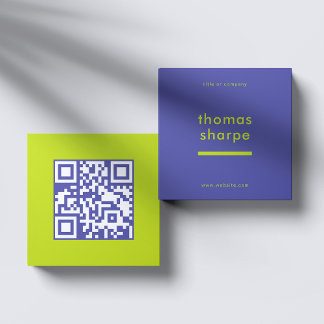 Moderne en Minimale QR Code Backer Vierkante Visitekaartje