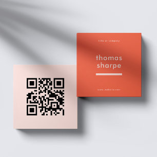 Moderne en Minimale QR Code Backer Vierkante Visitekaartje