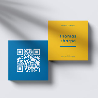 Moderne en Minimale QR Code Backer Vierkante Visitekaartje