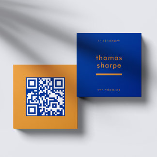 Moderne en Minimale QR Code Backer Vierkante Visitekaartje