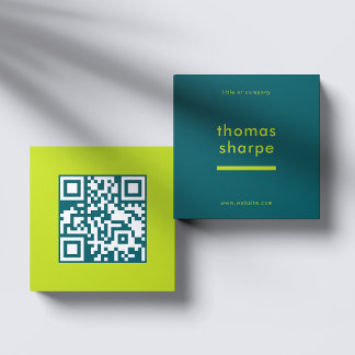 Moderne en Minimale QR Code Backer Vierkante Visitekaartje