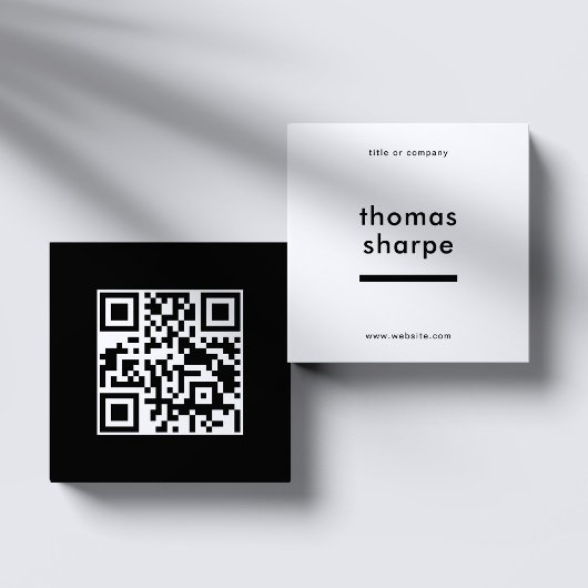 Moderne en Minimale QR Code Backer Vierkante Visitekaartje