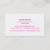 Moderne en minimale roze visitekaartje (Achterkant)