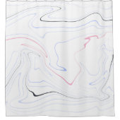 Moderne en minimale roze, zwart, blauw, witte marm douchegordijn (Voorkant)