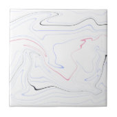 Moderne en minimale roze, zwart, blauw, witte marm tegeltje (Voorkant)
