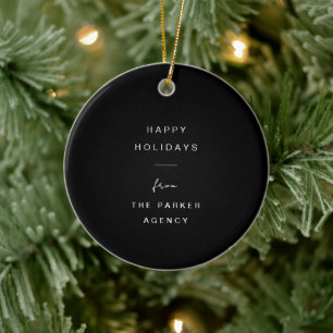 Moderne en minimale typografie Black Corporate Keramisch Ornament