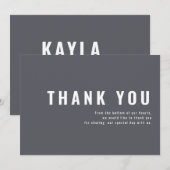 Moderne en minimale Typografie Weddenschap Dank je Bedankkaart (Voorkant / Achterkant)