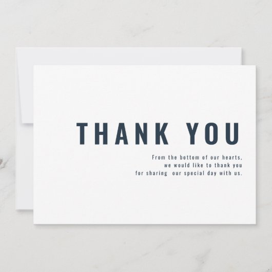 Moderne en minimale Typografie Weddenschap Dank je Bedankkaart (Voorkant)