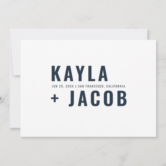 Moderne en minimale Typografie Weddenschap Dank je Bedankkaart (Achterkant)