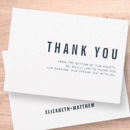 Moderne en minimale Typografie Weddenschap Dank je Bedankkaart