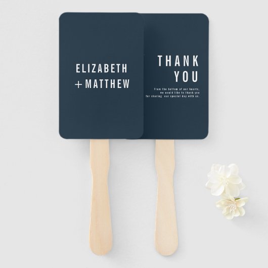 Moderne en minimale Typografie Weddenschap Dank je Handwaaier (Voorkant en achterkant)