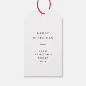 Moderne en minimale typografie | Witte kerst Cadeaulabel (Voorkant)