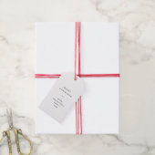 Moderne en minimale typografie | Witte kerst Cadeaulabel (Met Touw)