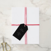 Moderne en minimale typografie | Zwarte Kerstmis Cadeaulabel (Met Touw)