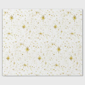 Moderne en minimale witte / gouden kosmische Star- Cadeaupapier (Vlak)