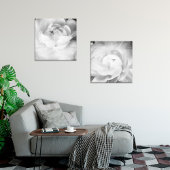 Moderne en Minimale Zwart-wit Bloemen - Flower Canvas Afdruk