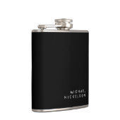 Moderne en minimale zwart-wit | jouw namen toevoeg heupfles (Rechts)