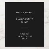 Moderne en minimale zwart-wit wijn etiket (Enkel label)