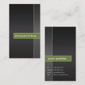 moderne en minimale zwarte en kalkgroene fotografi visitekaartje (Voorkant / Achterkant)