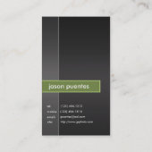 moderne en minimale zwarte en kalkgroene fotografi visitekaartje (Achterkant)