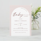 Moderne en minimalistische baby shower-uitnodiging kaart (Staand voorkant)
